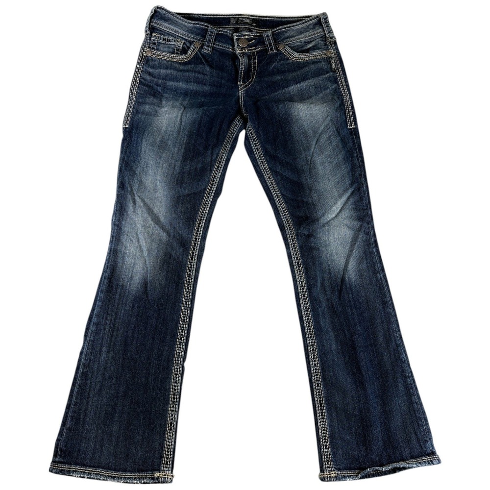 Silver Jeans Co. Suki‎ Surplus Bootcut Jeans Womens 29x31 Blue Whiskering Denim